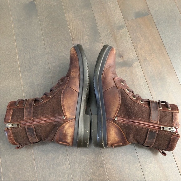 UGG Brown Wool Leather Boots Booties Winter Waterproof Women’s US 6, EUR 37 - Picture 10 of 16